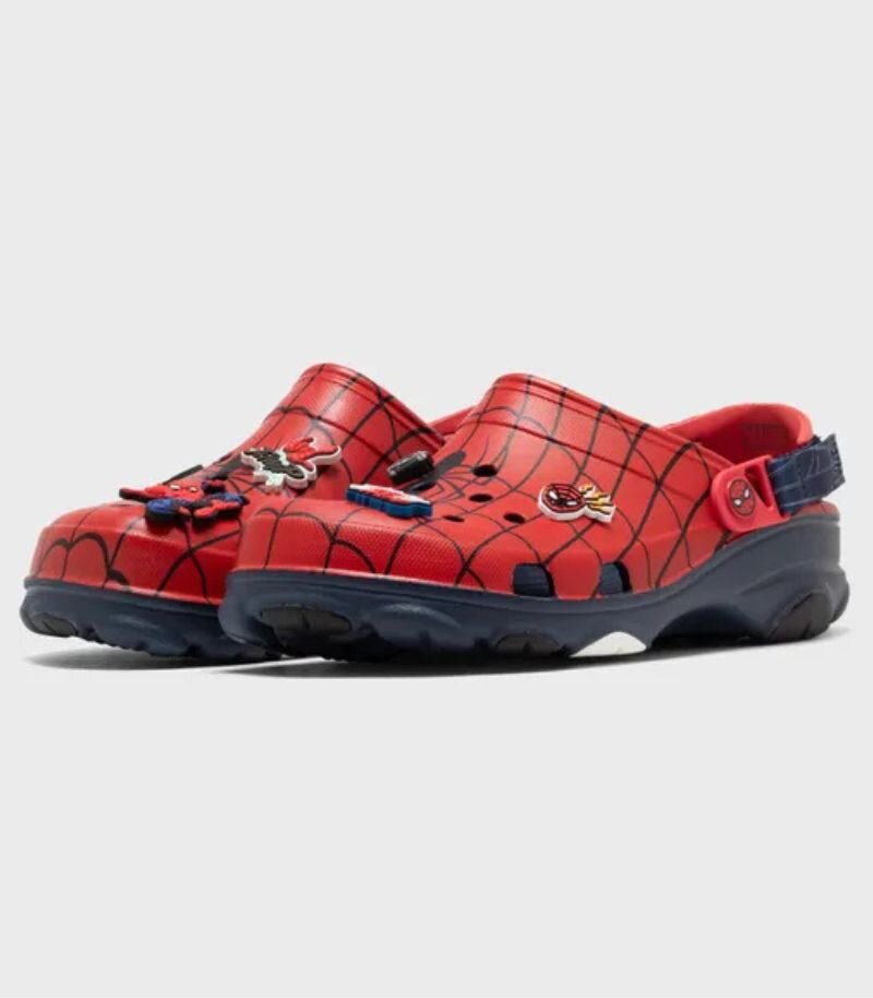 Crocs with spiderman pattern